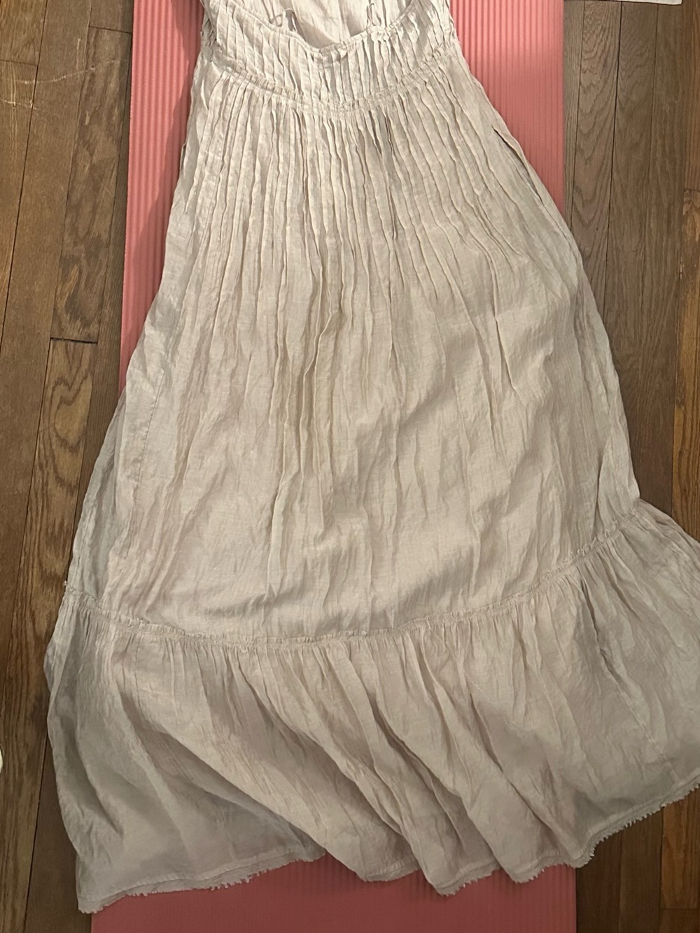 Free people Beige V-Neck Maxi Dress - Lightweight Boho Summer Dress - Picture 7 of 8